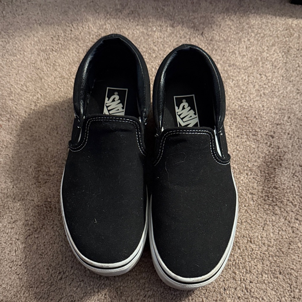 Vans Women’s Platform Black Slip-On Shoes